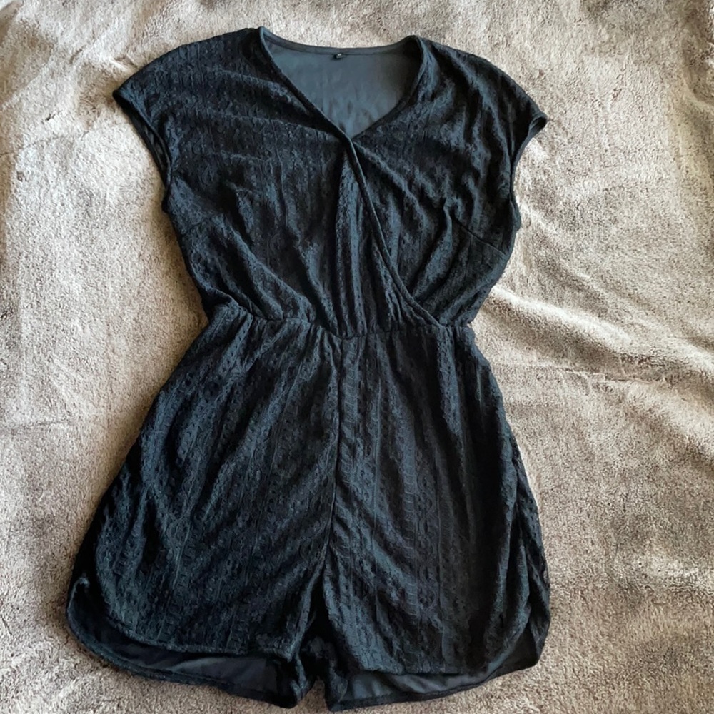 Black Women's Short Sleeve Romper